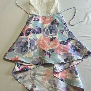 Speechless White/Flower Girls' Dress with Subtle Silver sparkles and train